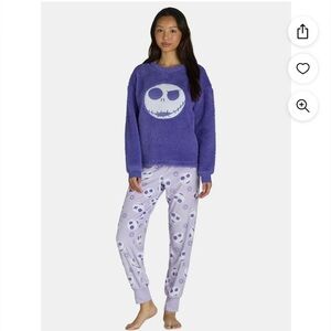 NEW with TAGS Disney Nightmare Before Christmas fuzzy pajama set warm SMALL 4-6